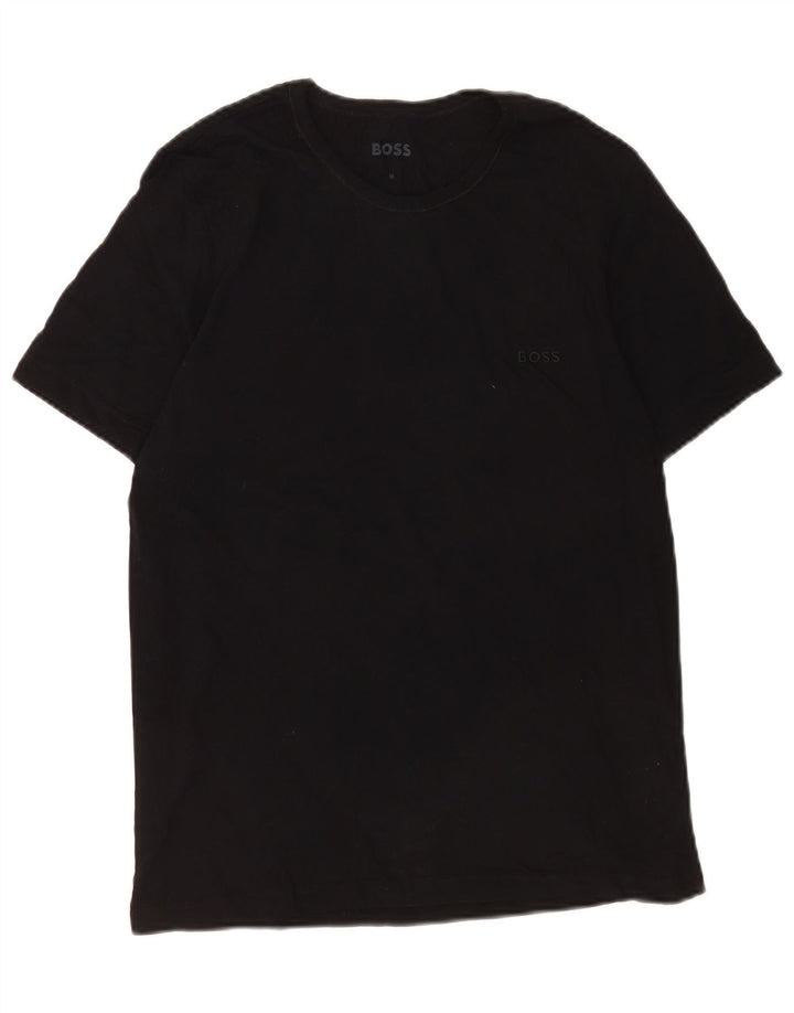 Hugo Boss Mens T-Shirt Top Medium Black Cotton