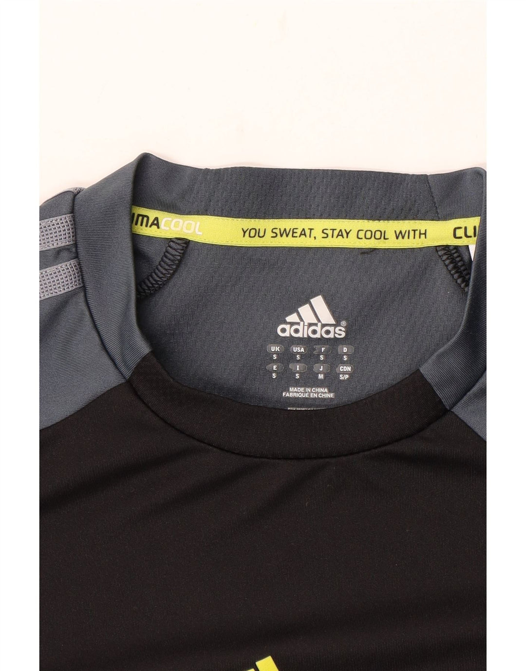 Adidas Mens Climacool T-Shirt Top Small Black Colourblock