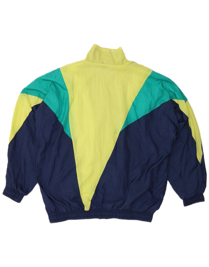 HI-TEC Mens Loose Fit Tracksuit Top Jacket Medium Navy Blue Colourblock