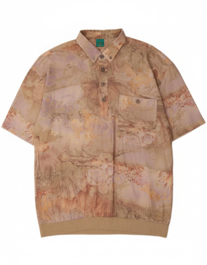 CANDA Mens Abstract Pattern Pullover Shirt IT 52/54 Large Beige Vintage Canda and Second-Hand Canda from Messina Hembry 