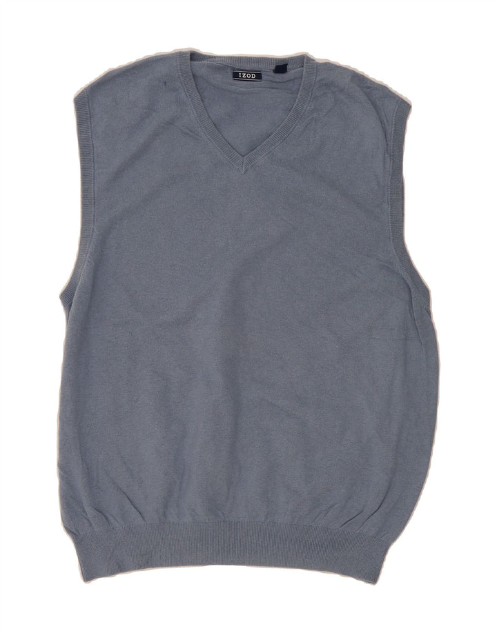 IZOD Mens Vest Tank Top XL Blue Cotton Vintage Izod and Second-Hand Izod from Messina Hembry 