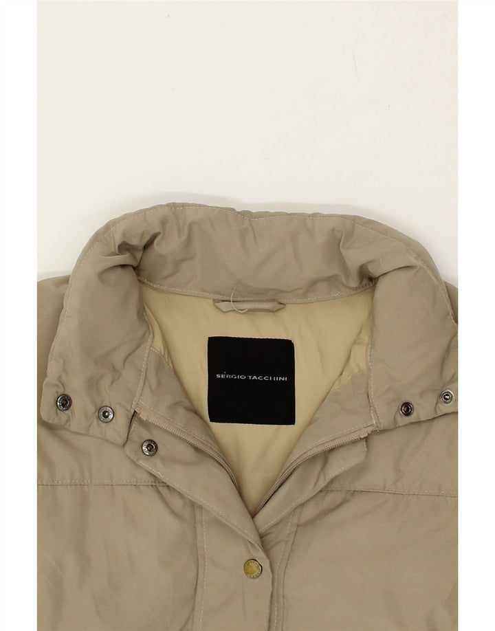 SERGIO TACCHINI Womens Hooded Padded Coat IT 48 XL Beige Vintage Sergio Tacchini and Second-Hand Sergio Tacchini from Messina Hembry 