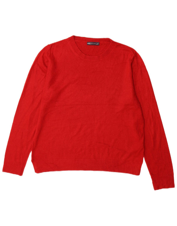 Marks & Spencer Womens Boat Neck Jumper Sweater UK 18 XL Red Acrylic