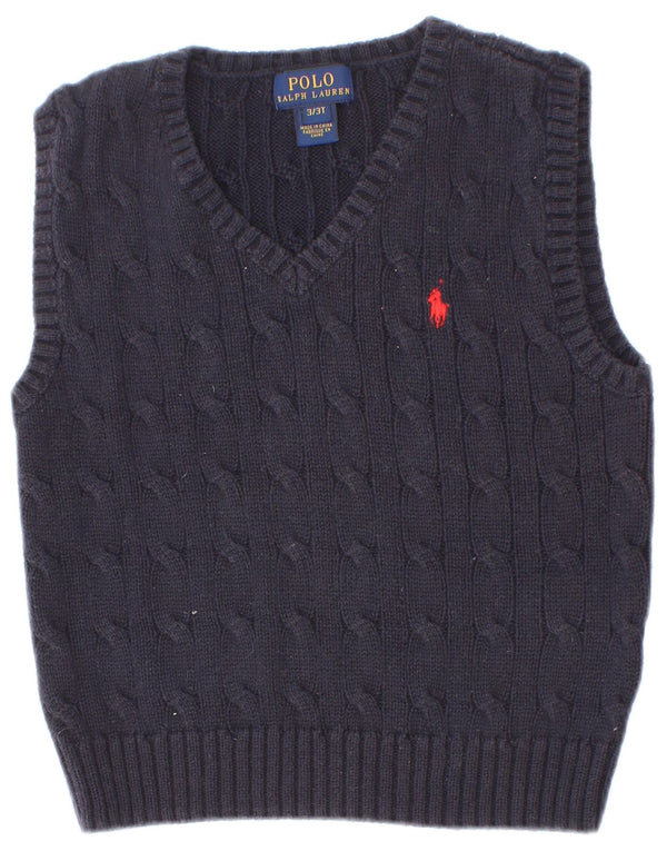 Polo Ralph Lauren Boys Vest Tank Top 2-3 Years Navy Blue Cotton