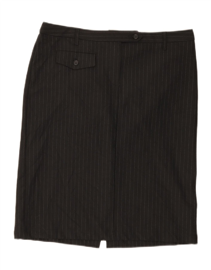 BENETTON Womens Pencil Skirt IT 46 Large W36 Black Striped Polyester Vintage Benetton and Second-Hand Benetton from Messina Hembry 