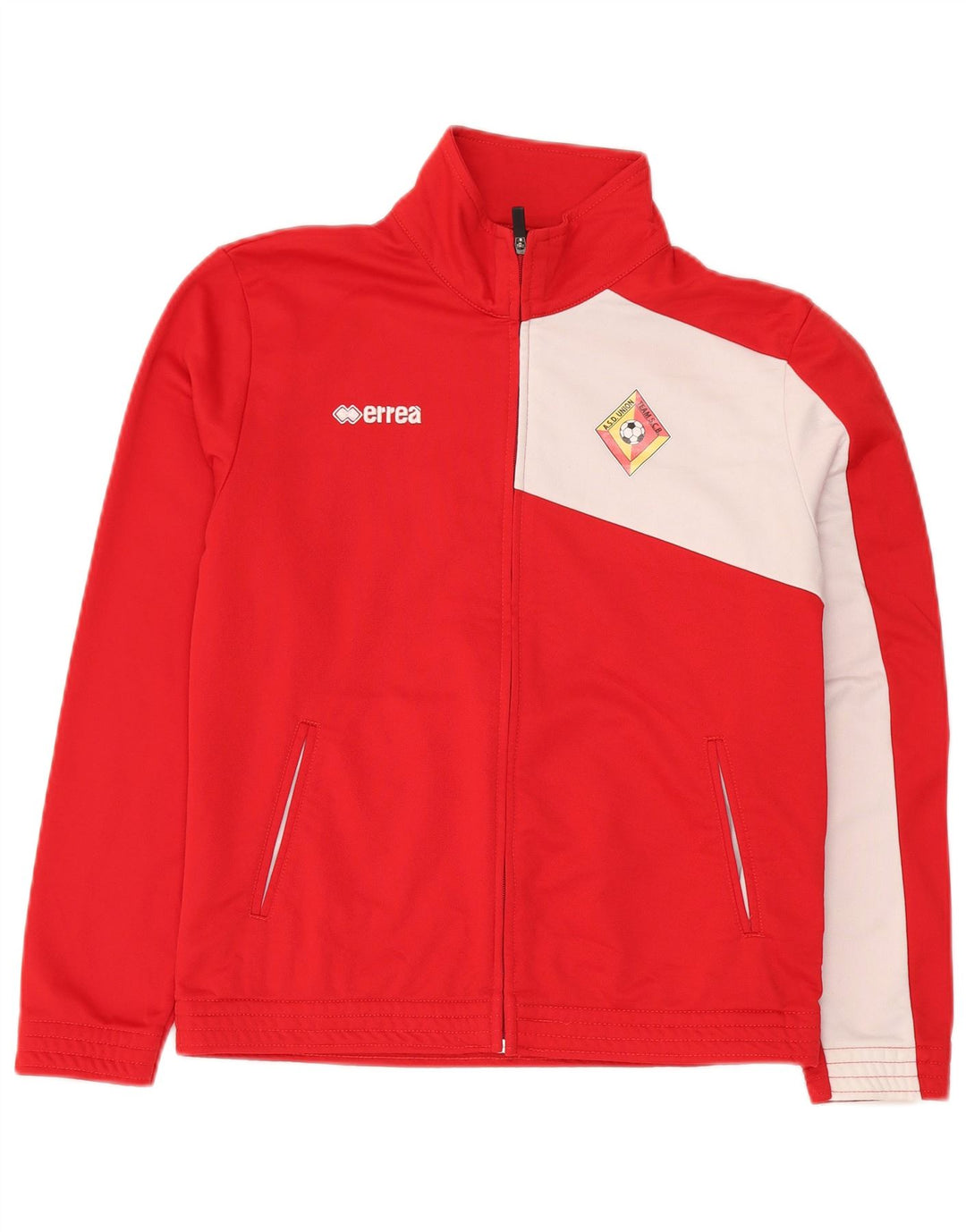 ERREA Mens Tracksuit Top Jacket Small Red Colourblock Polyester