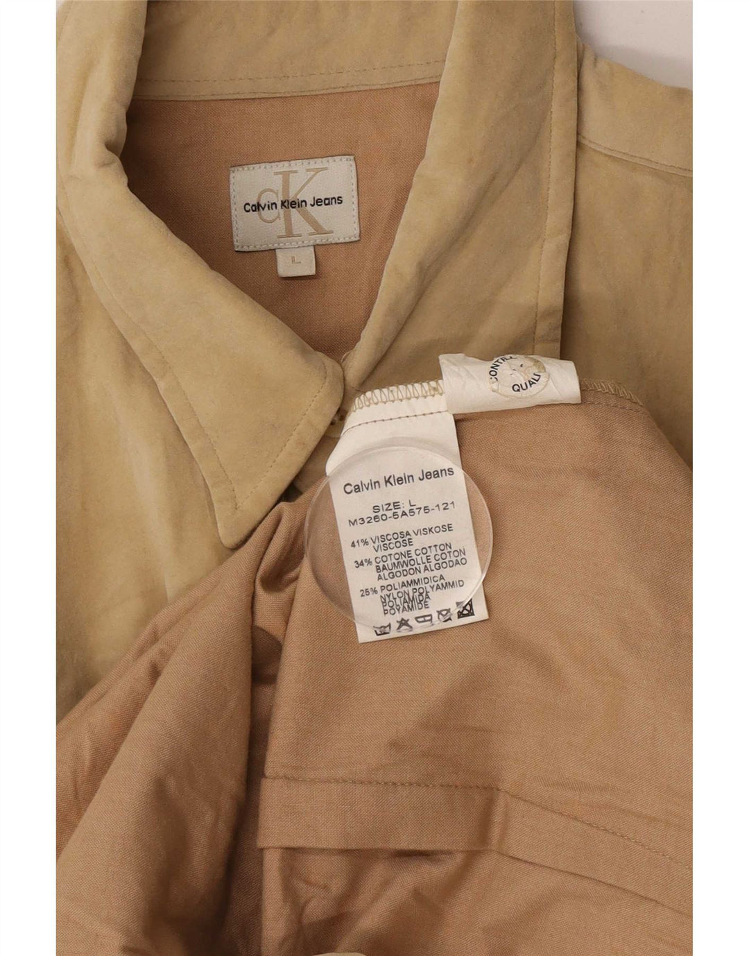Calvin Klein Jeans Chemise Homme Large Beige Viscose