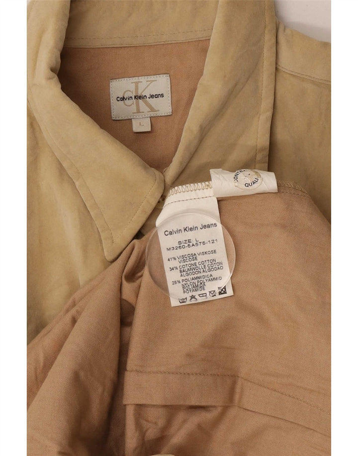 Calvin Klein Jeans Chemise Homme Large Beige Viscose