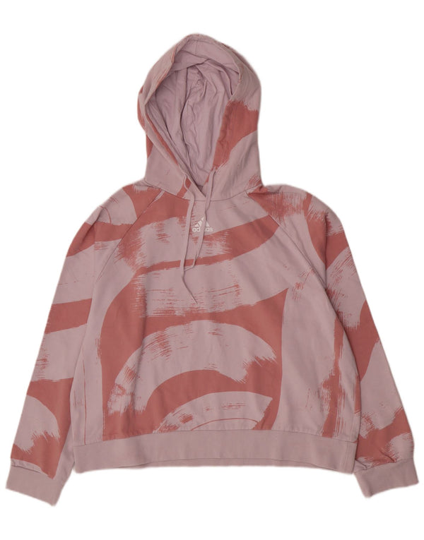 Adidas Dame Relaxed Fit Hoodie Jumper UK 16//18 Large Pink Colourblock