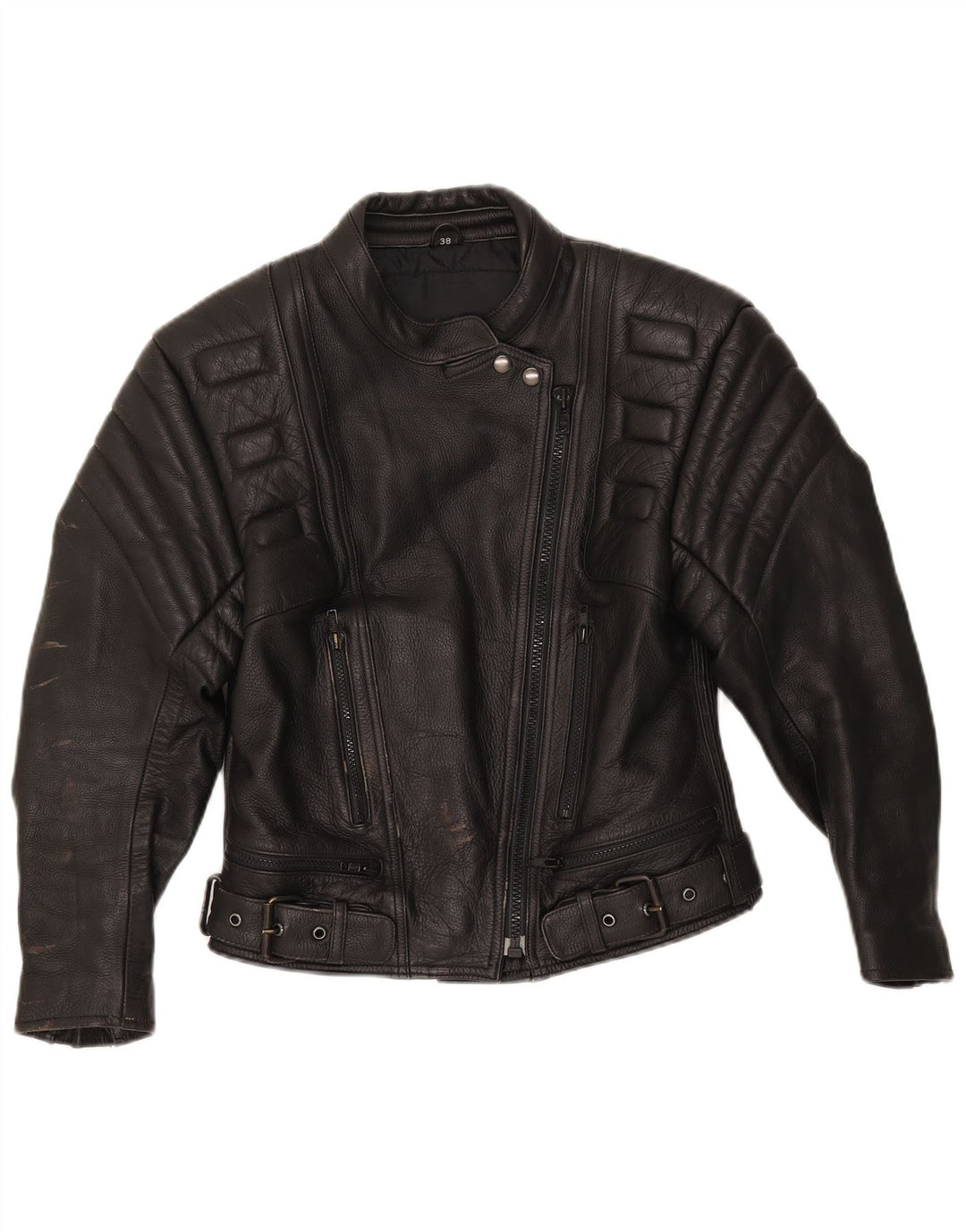 RABERG Womens Leather Racer Jacket IT 38 XS Black