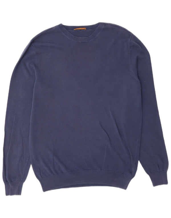 Massimo Dutti Herre Crew Neck sweater Medium Navyblå Bomuld
