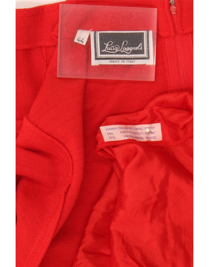 Luisa Spagnoli Womens Long Sleeve Maxi Dress IT 44 Medium Red Acetate