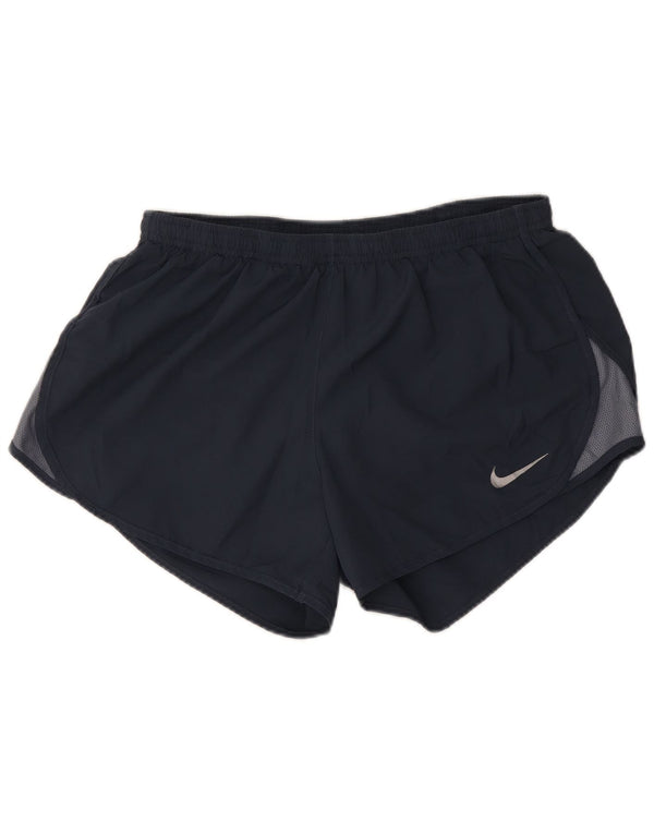 Nike Short de sport Dri Fit pour femme UK 8 Small Bleu marine Colorblock Polyester