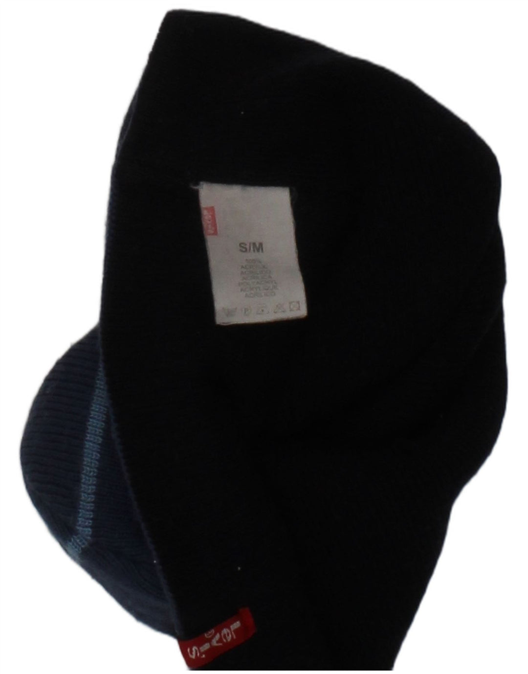 Levi's Mens Beanie Hat Small/Medium Navy Blue Striped Acrylic