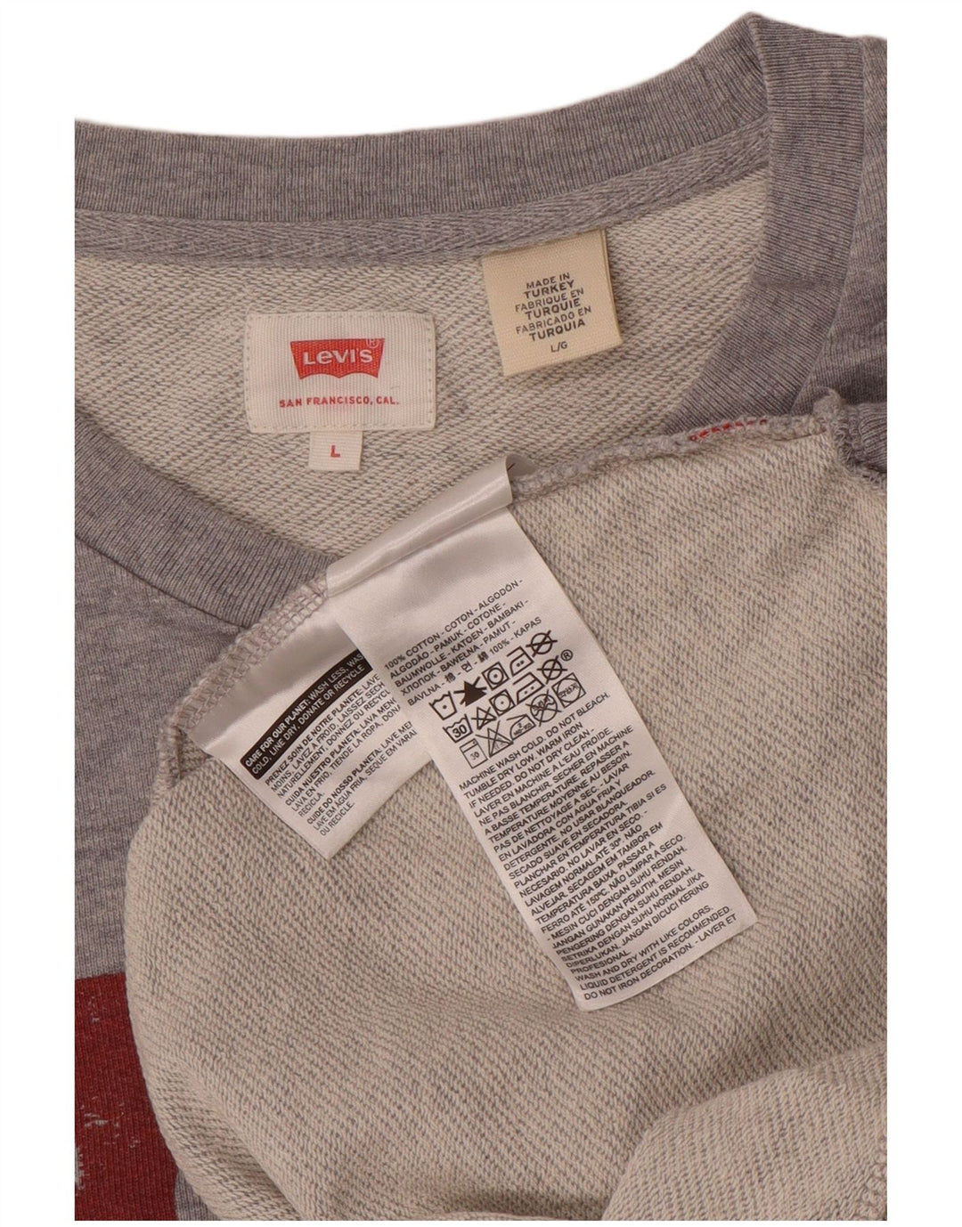Męska bluza Levi's z grafiką, duża, szara, nakrapiana bawełna