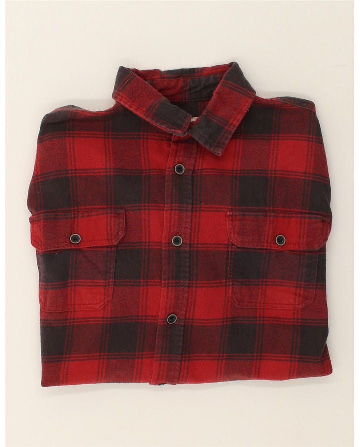 VINTAGE Mens Shirt XL Red Check Cotton Vintage Vintage and Second-Hand Vintage from Messina Hembry 