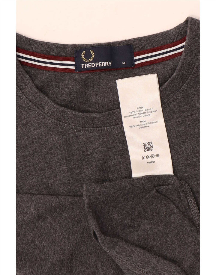 Fred Perry Mens T-Shirt Top Medium Grey Flecked Cotton