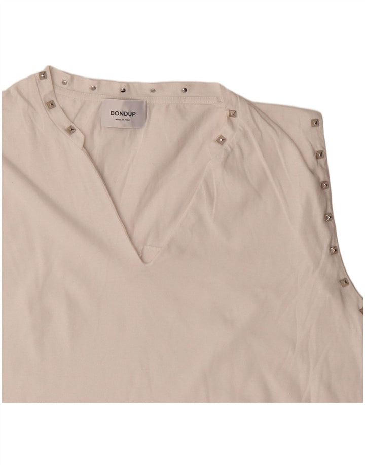 Dondup Womens Sleeveless Blouse Top UK 14 Medium White