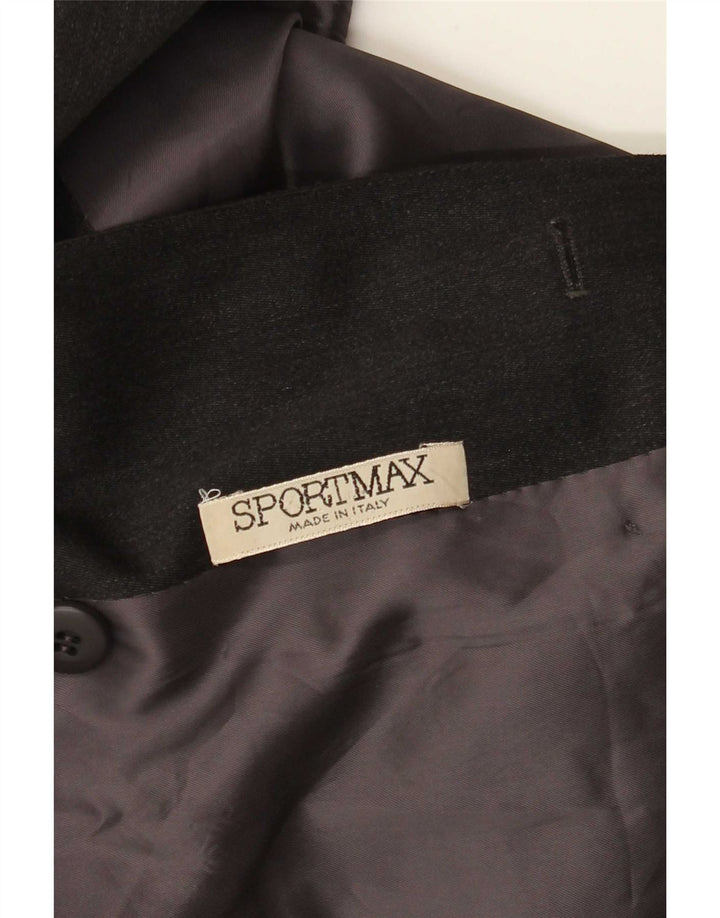 Sportmax Womens Double Breasted Coat UK 14 Medium Grey