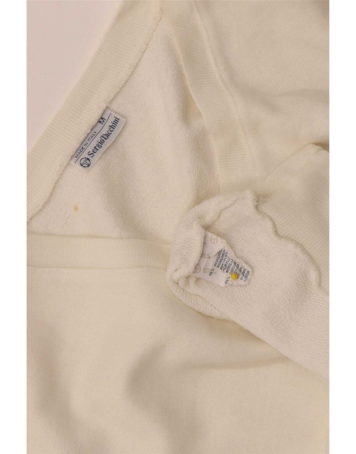 Sergio Tacchini Herre Ærmeløs Sweatshirt Jumper Medium Hvid Akryl