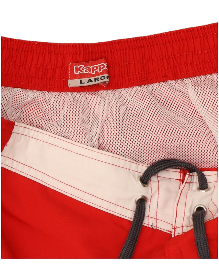 Kappa Mens Graphic Swimming Shorts Large Red Colourblock