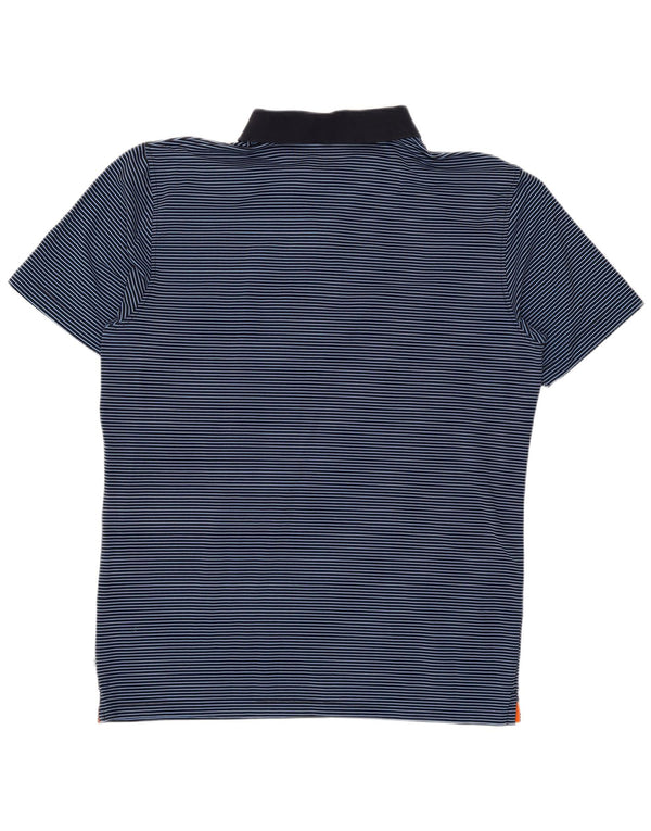 Calvin Klein Polo pour homme en coton à fines rayures bleu marine