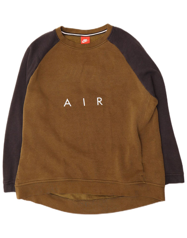 Nike Mens Graphic Pulóver Jumper XL Khaki Colourblock pamut
