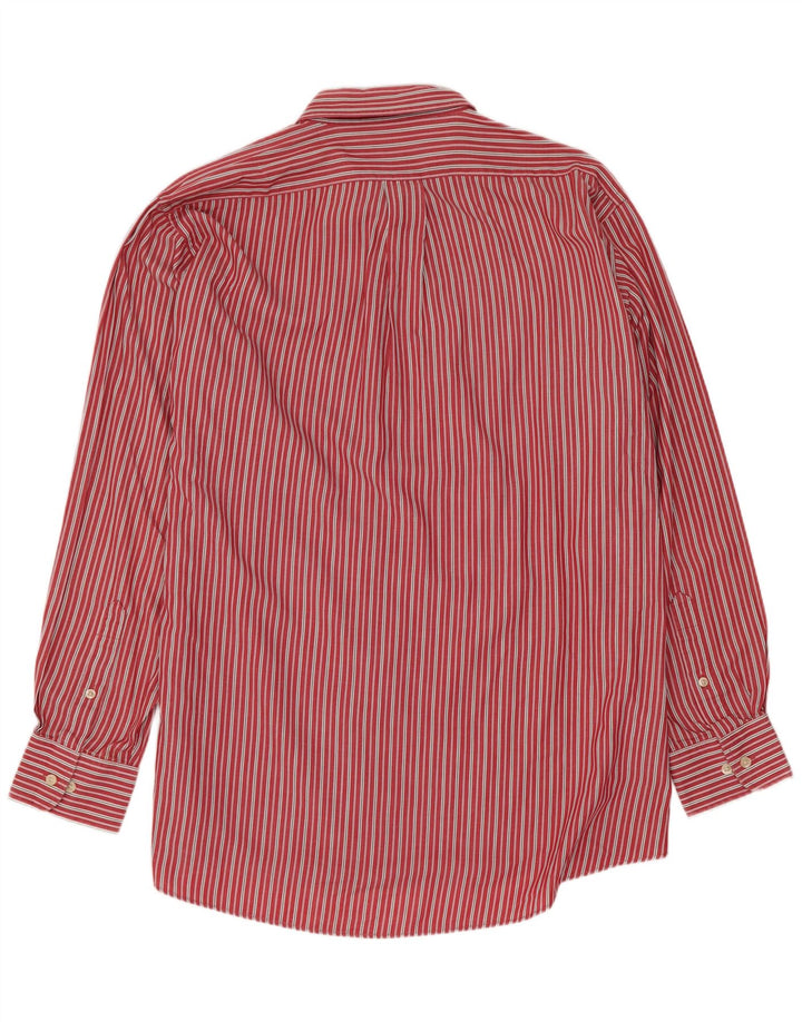 Camicia da uomo Chaps taglia 16 1/2 grande cotone a righe rosse