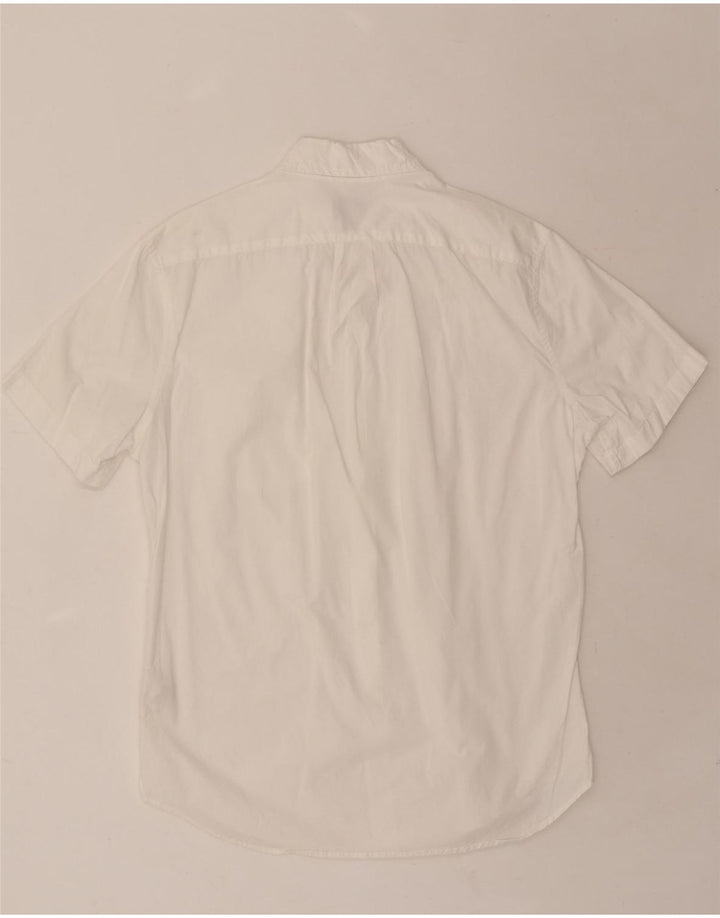 J. CREW Mens Classic Short Sleeve Shirt Small White Cotton Vintage J. Crew and Second-Hand J. Crew from Messina Hembry 