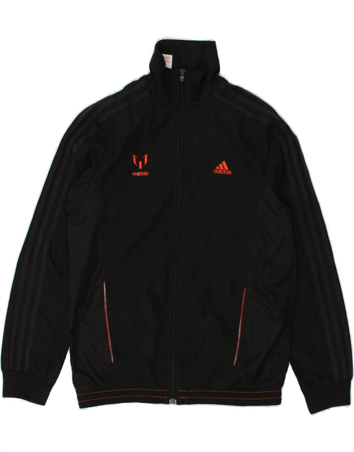 ADIDAS Boys Graphic Tracksuit Top Jacket 11-12 Years Black Polyester | Vintage Adidas | Thrift | Second-Hand Adidas | Used Clothing | Messina Hembry 
