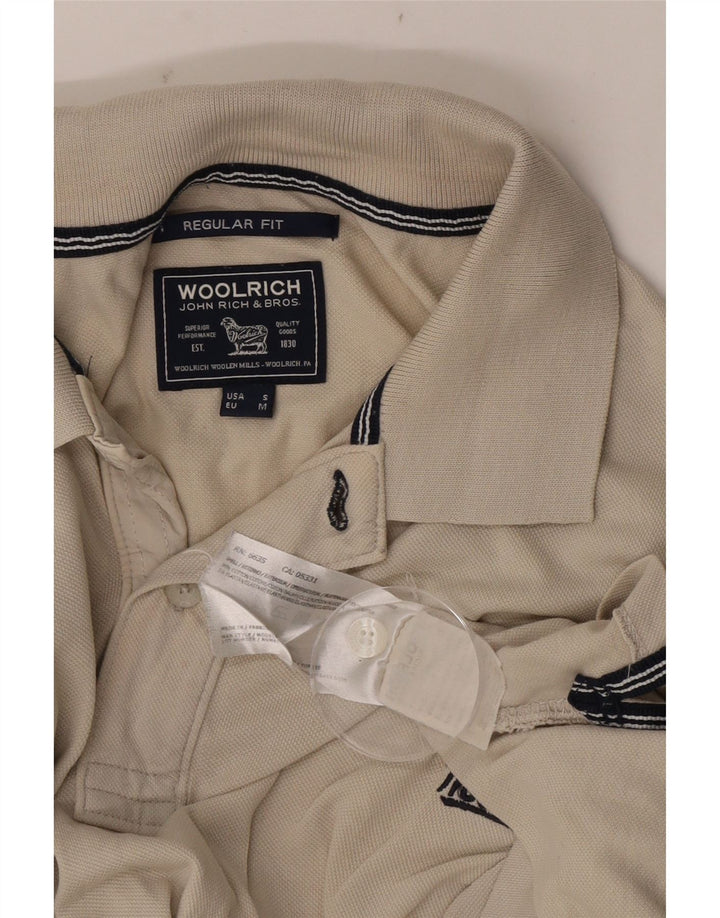 Woolrich Mens Regular Fit Polo Shirt Medium Beige Cotton