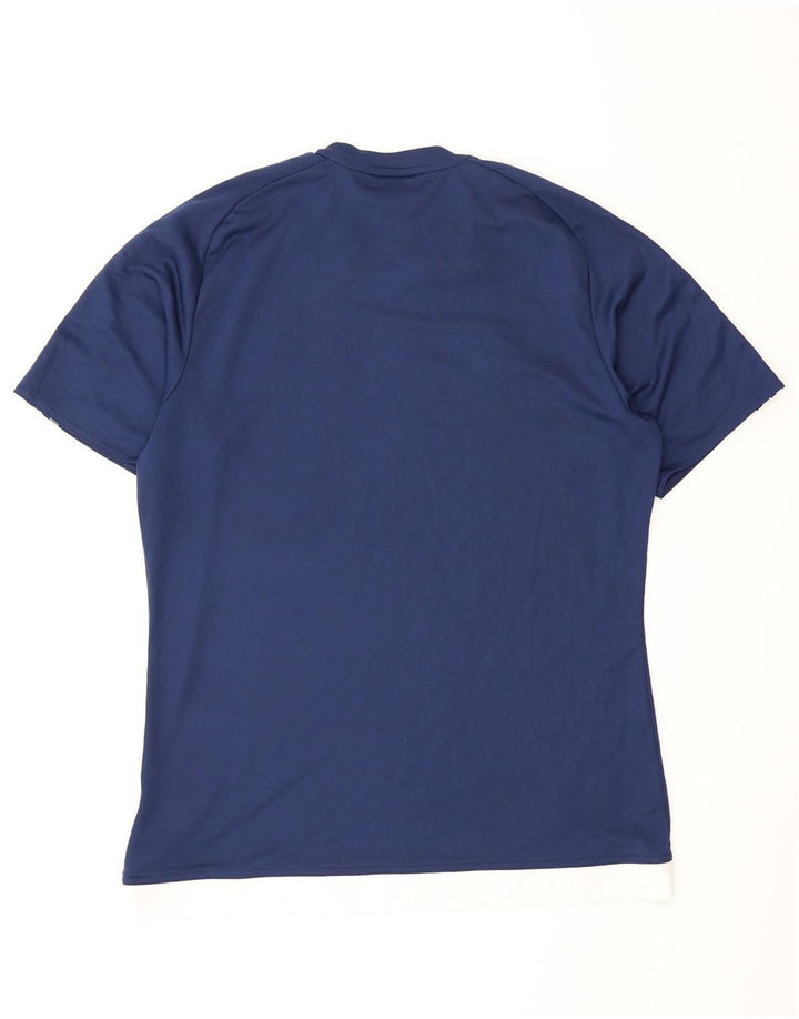 Adidas Mens Climalite T-Shirt Top Medium Navy Blue Colourblock Polyester
