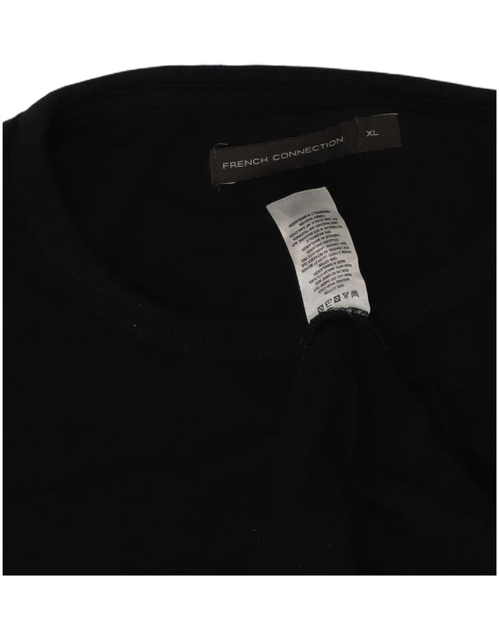 Top męski French Connection z długim rękawem XL, granatowy, bawełniany
