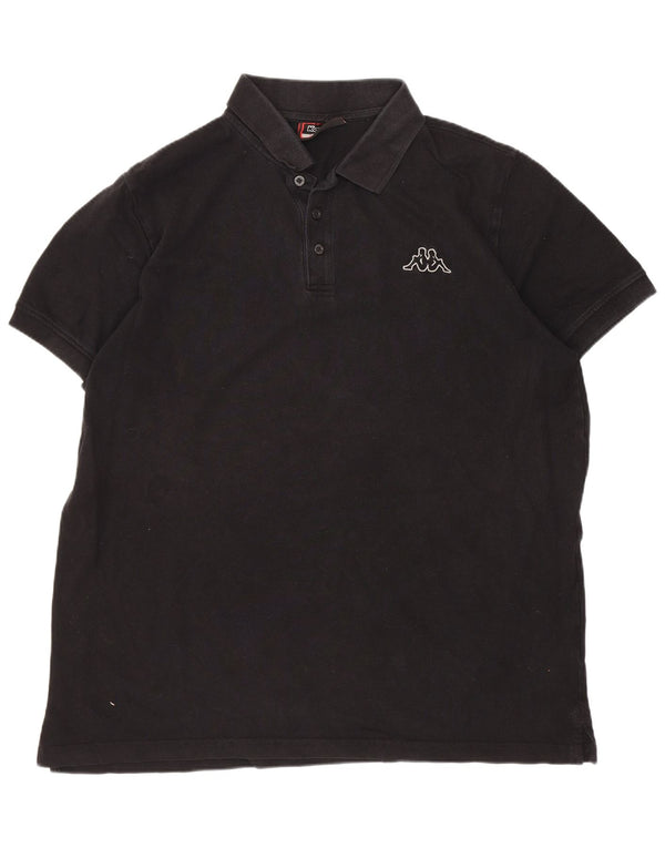 Kappa Mens Polo Shirt XL Black Cotton