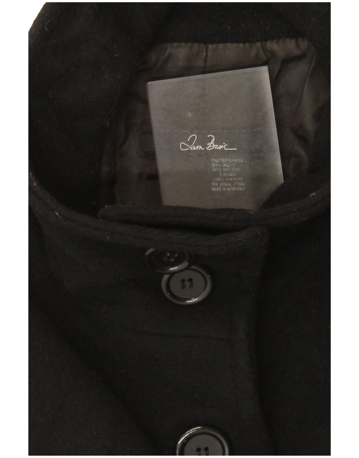 Zara Dame Overfrakke UK 12 Medium Sort Uld