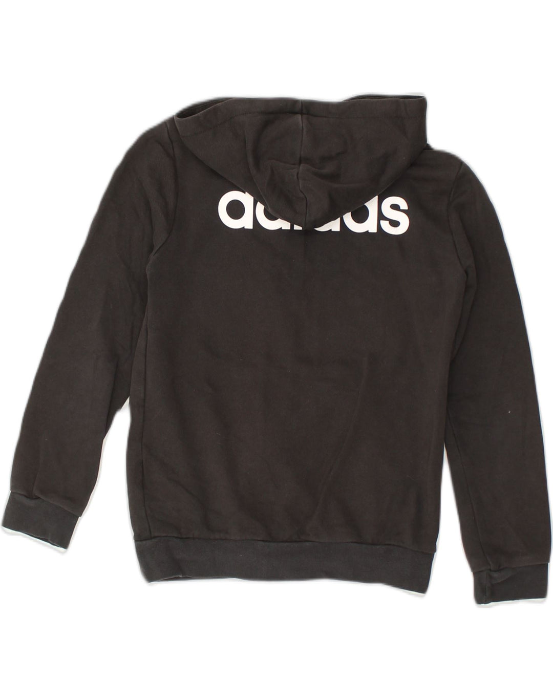 ADIDAS Boys Graphic Zip Hoodie Sweater 9-10 Years Black Cotton | Vintage Adidas | Thrift | Second-Hand Adidas | Used Clothing | Messina Hembry 