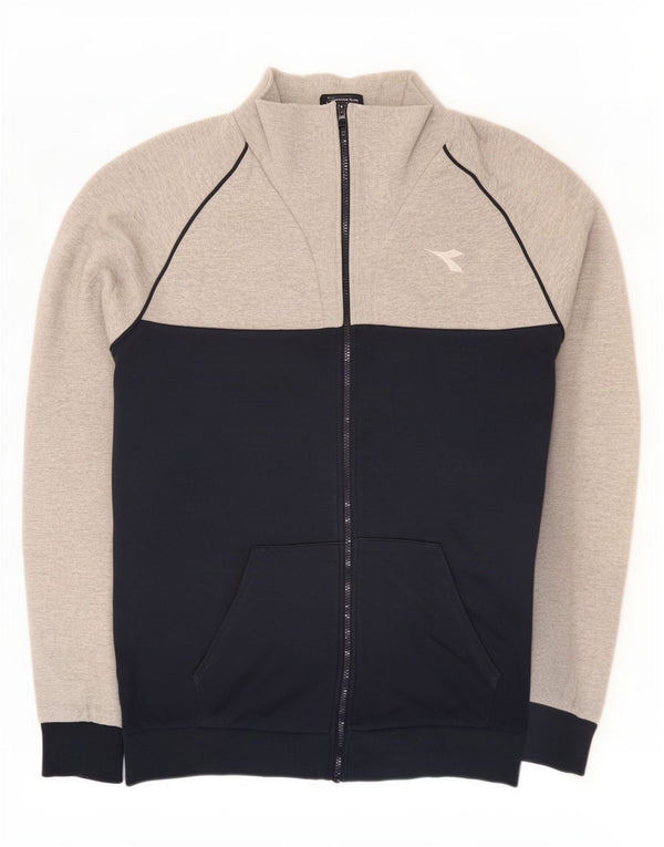Diadora Herren-Trainingsanzugoberteil, Jacke, 3XL, Grau, Farbblock