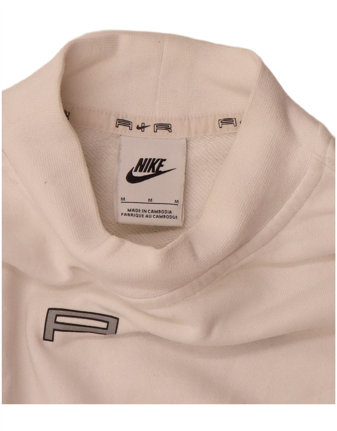 Nike Womens Crop Oversized Sweatshirt Jumper UK 14 Medium White Colourblock