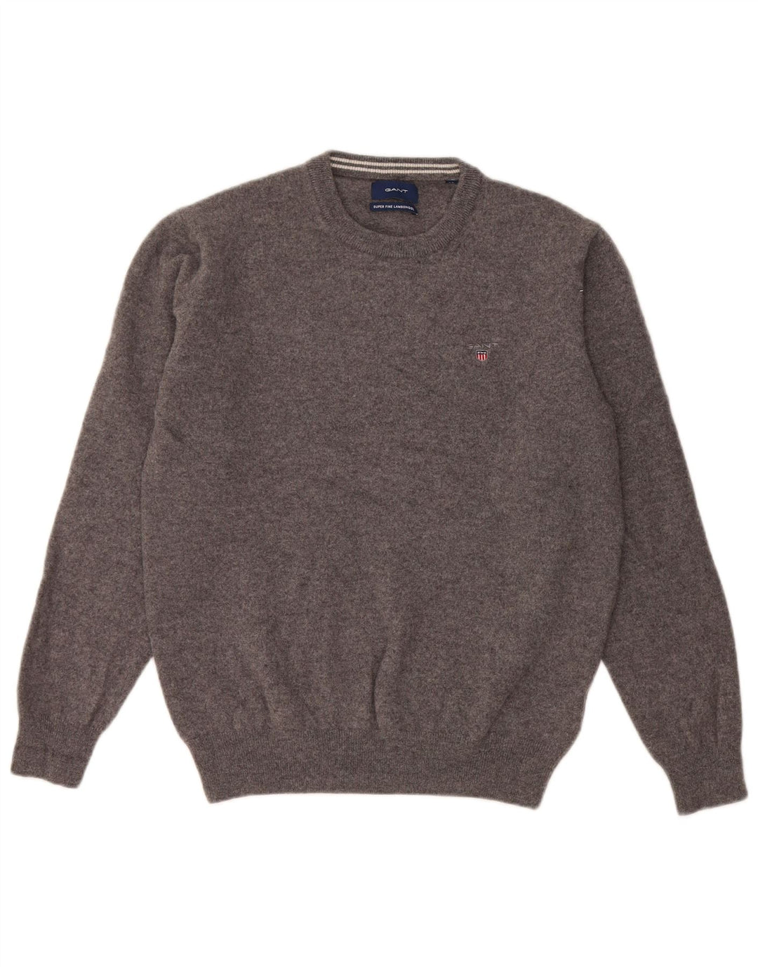 Gant Womens Crew Neck Jumper Sweater UK 14 Medium Grey Wool