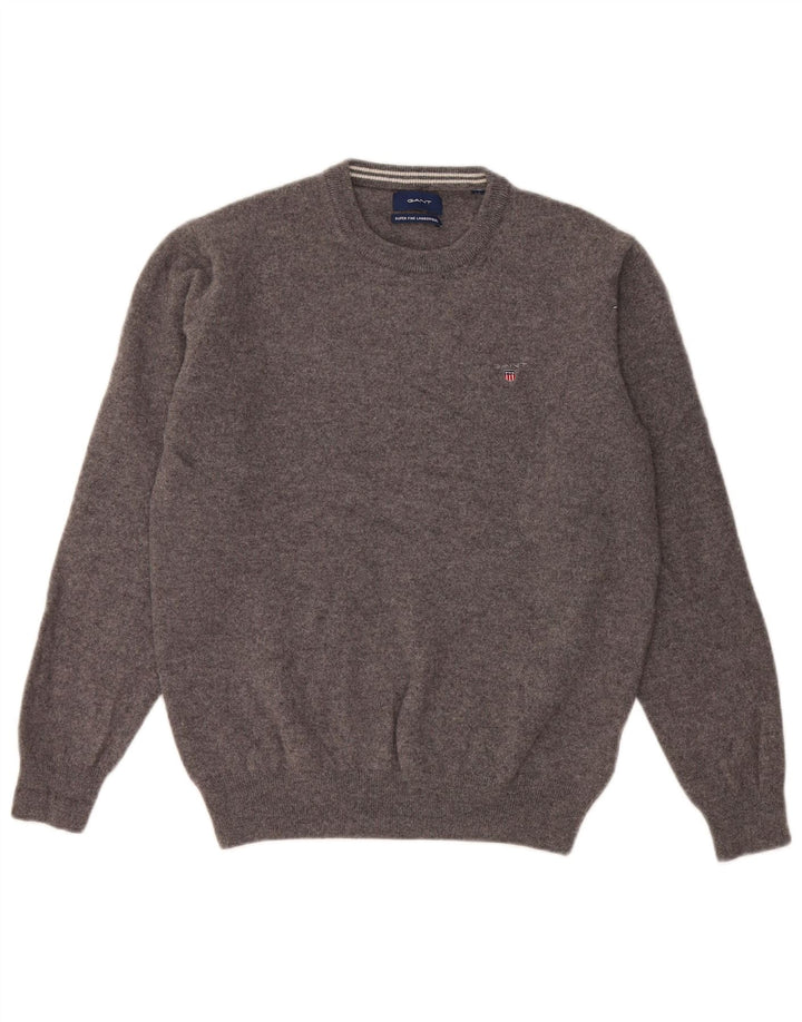 Gant Womens Crew Neck Jumper Sweater UK 14 Medium Grey Wool