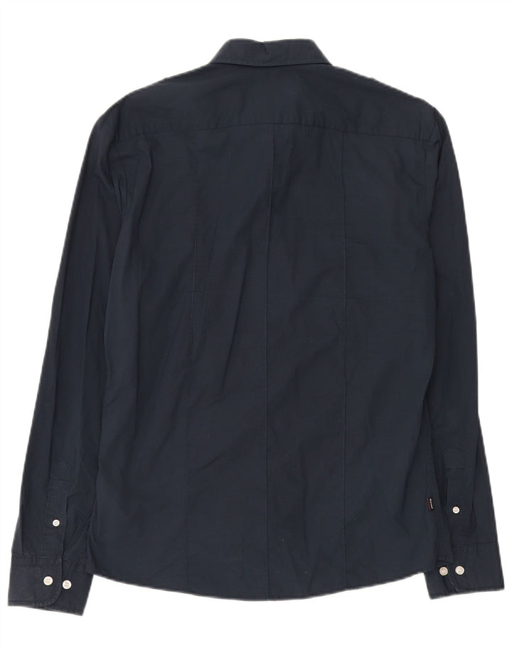 Blauer Mens Military Shirt Large Navy Blue Cotton