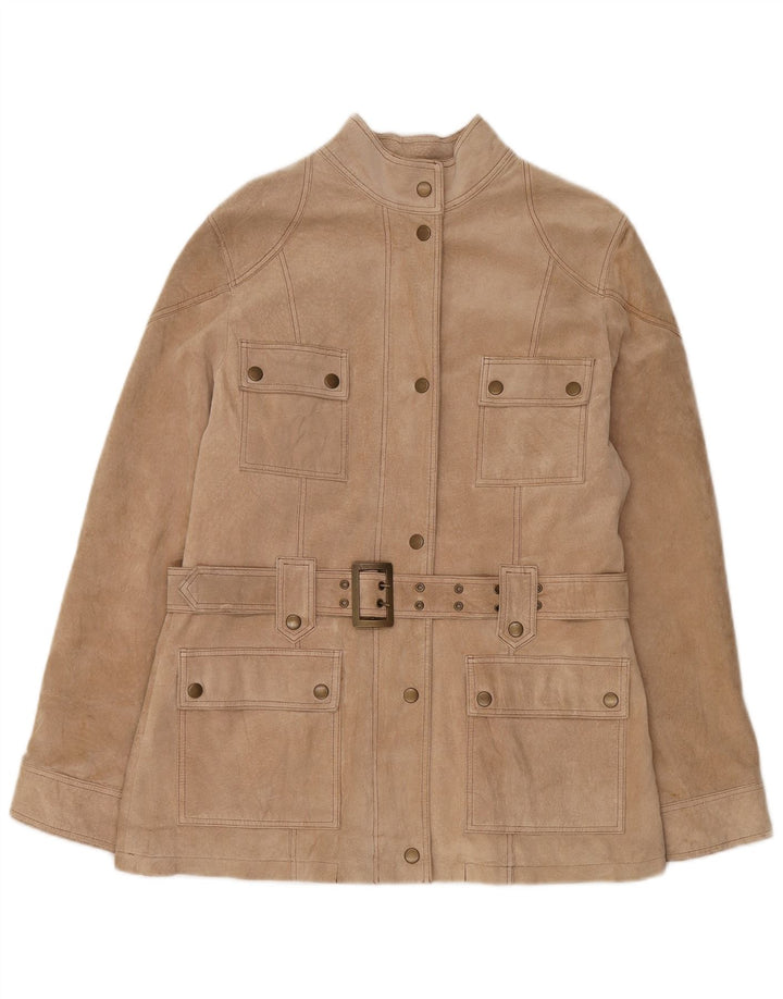 Gipsy Womens Suede Jacket UK 18 XL Beige Leather