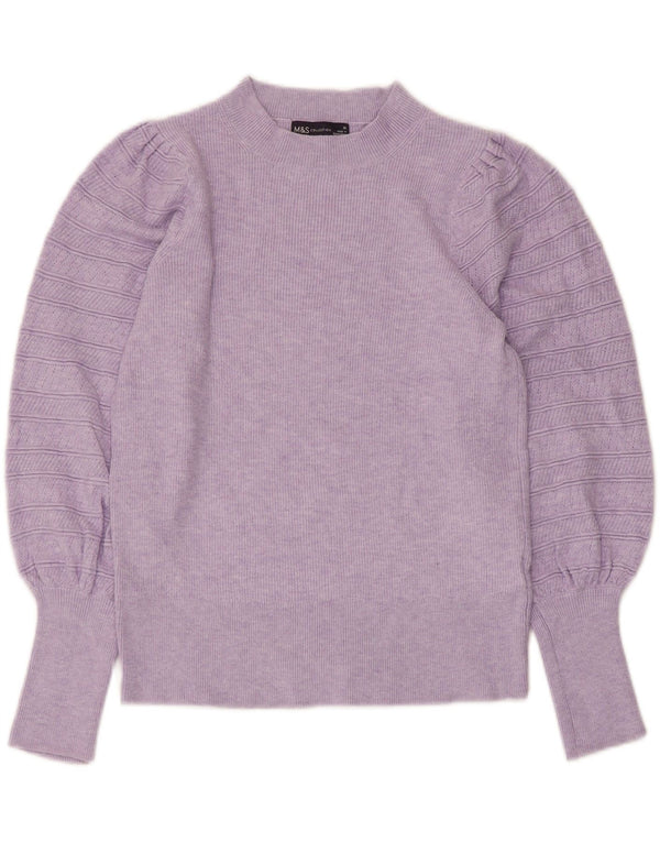 Marks & Spencer Dame sweater med rund hals DK 10 Lille lilla viskose