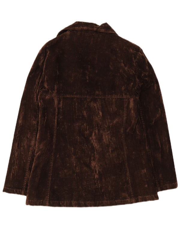 Jachetă vintage pentru femei din catifea cu două piepturi, UK 18 XL, maro, raion