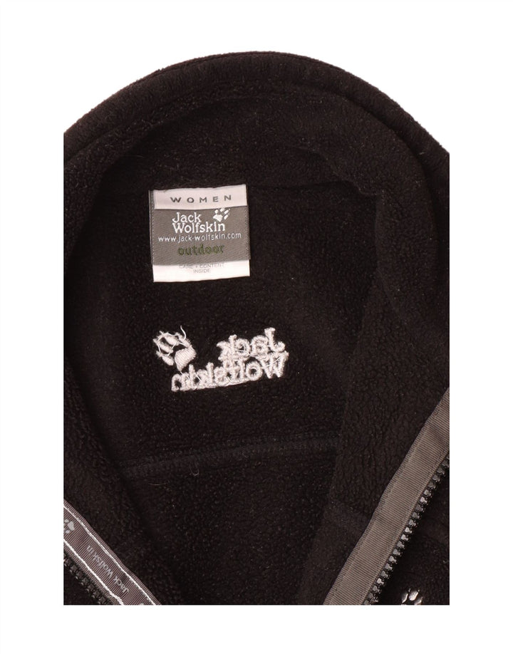 JACK WOLFSKIN Giacca in pile da donna UK 10 Small Nero Poliestere