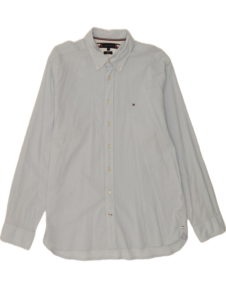 TOMMY HILFIGER Mens Flex Regular Fit Shirt 2XL Blue Cotton Vintage Tommy Hilfiger and Second-Hand Tommy Hilfiger from Messina Hembry 