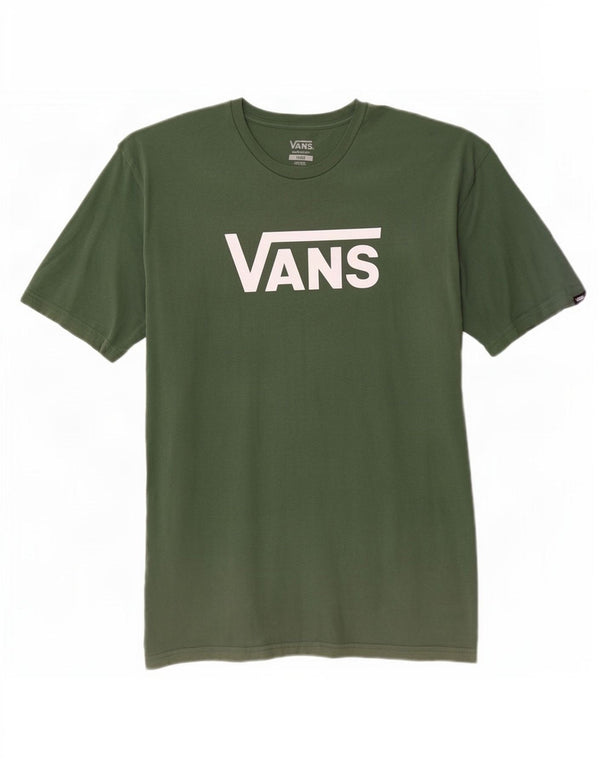 Vans Mens Classic Fit Graphic T-Shirt Top Large Green Cotton
