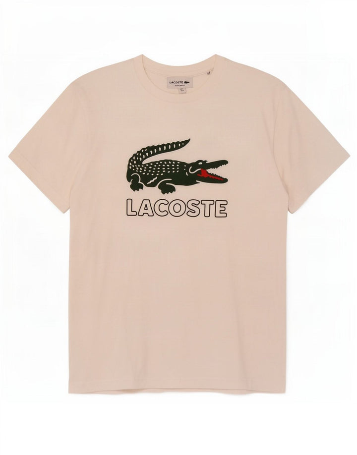 T-shirt grafica da uomo con vestibilità regolare Lacoste, taglia 3 piccola, bianca