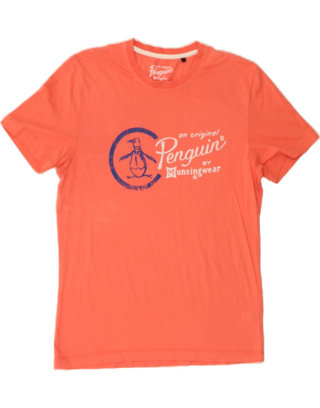 PENGUIN Mens Graphic T-Shirt Top Medium Red Cotton Vintage Penguin and Second-Hand Penguin from Messina Hembry 