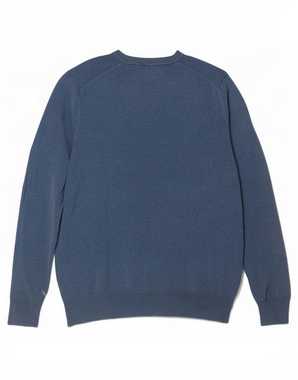Marks & Spencer Mens Crew Neck Jumper Sweater Large Blue Cotton